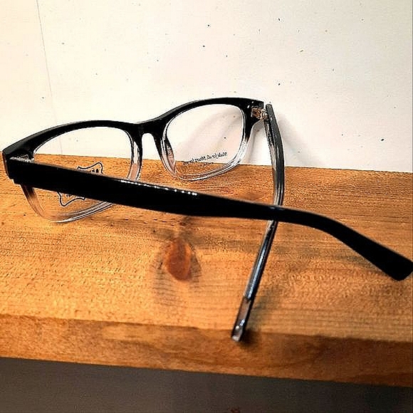 NEW Chunky Black/Clear Eyeglass Frame, Rx'able, full rim glasses 52-16-145 - Picture 3 of 5